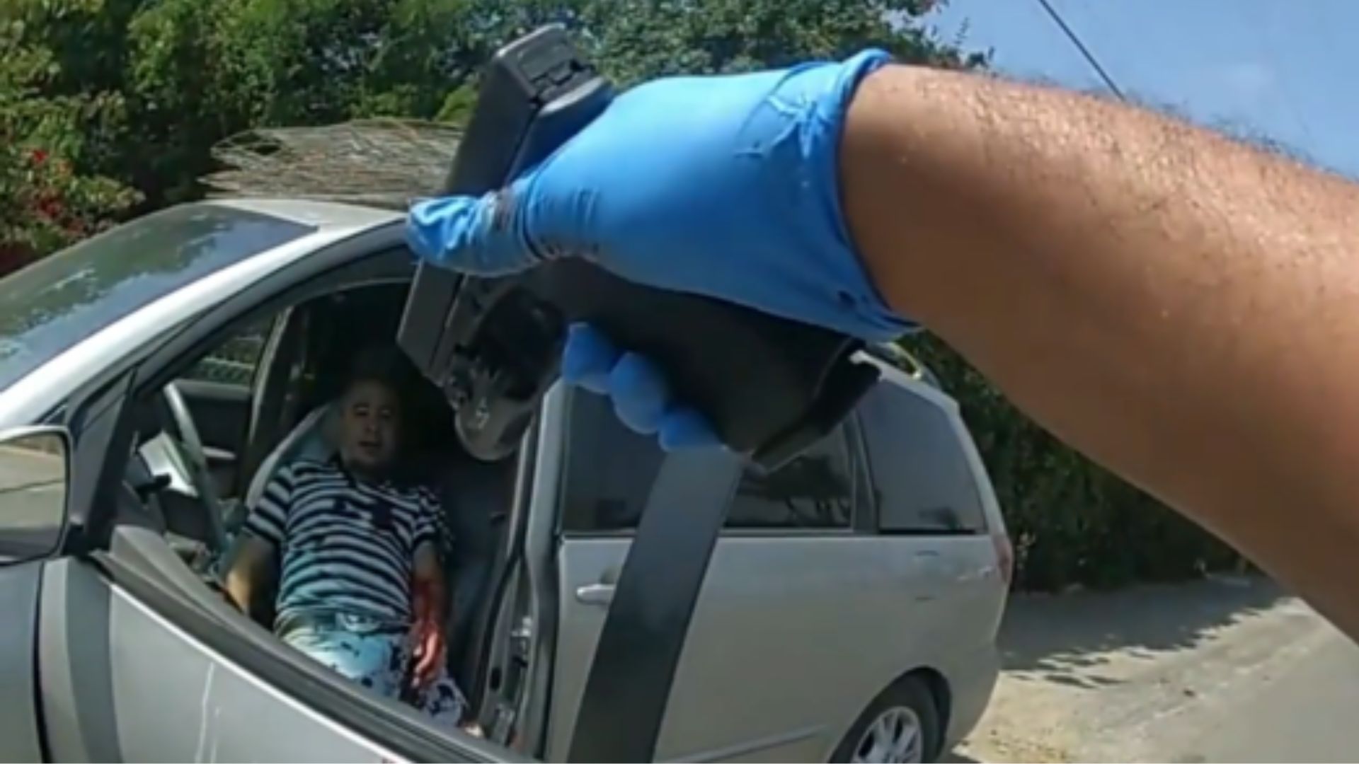 Suspect Repeatedly Stabs Himself Before Charging Deputy Who Opens Fire In California [VIDEO]